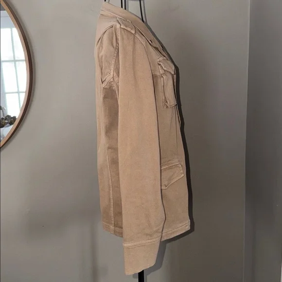 Anine Bing Army Jacket Sand Military Utility Jacket Cotton Twill Neutral Size S